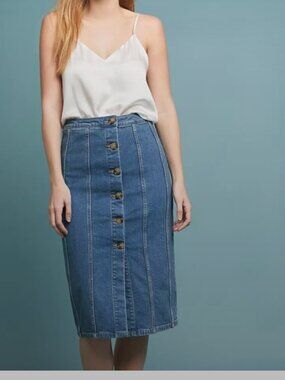 Anthropologie denim skirt